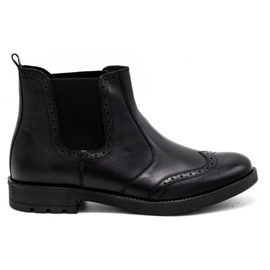 Olivier Stivaletti Chelsea da uomo, brogue in pelle 7003KB nero