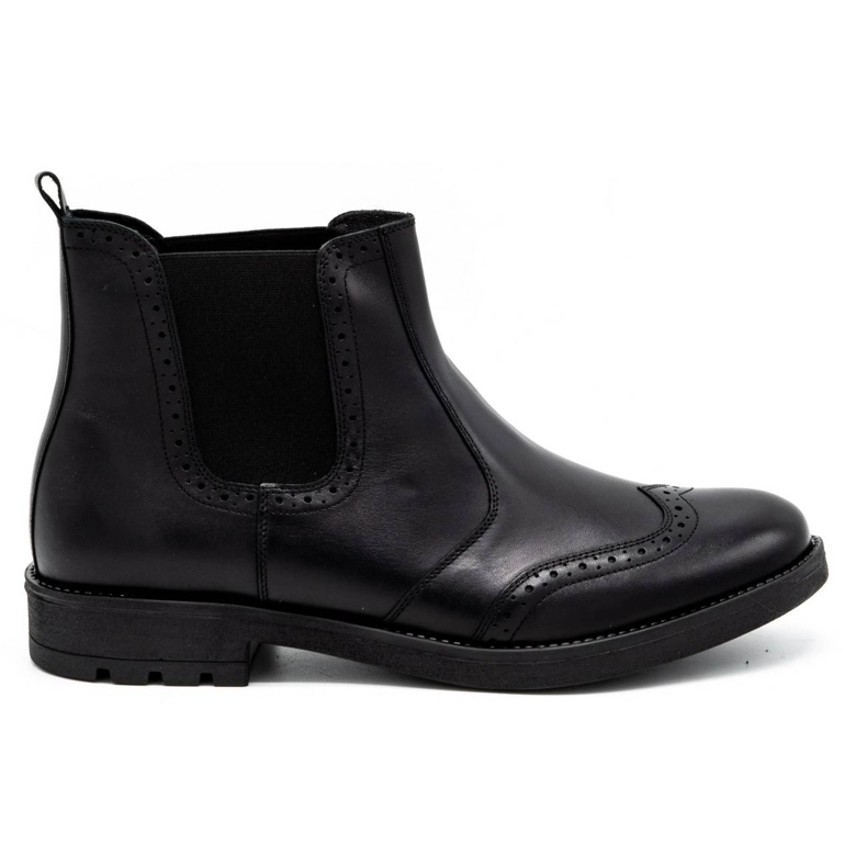 Olivier Stivaletti Chelsea da uomo, brogue in pelle 7003KB nero