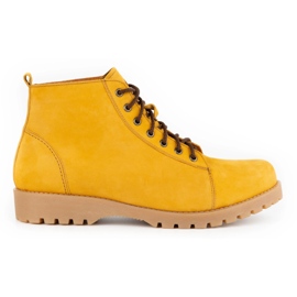 Olivier Stivali invernali da uomo in pelle 7001KB cammello nabuk giallo