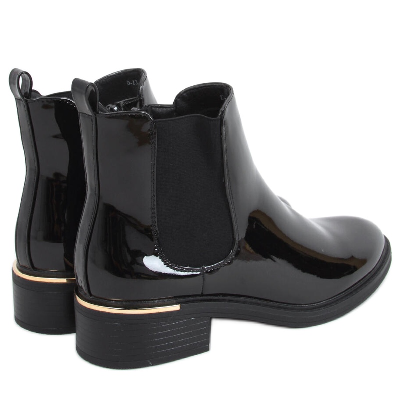 Stivaletti Chelsea da donna laccati Petit Black nero
