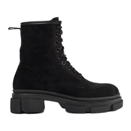 Trapper in pelle scamosciata nera nero