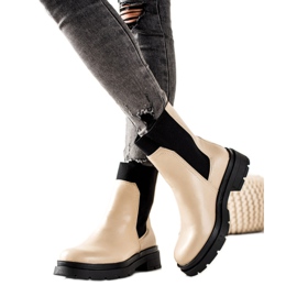 TRENDI Stivaletti Chelsea alla moda beige nero
