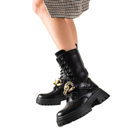 Seastar Stivali alti, moda trapper nero