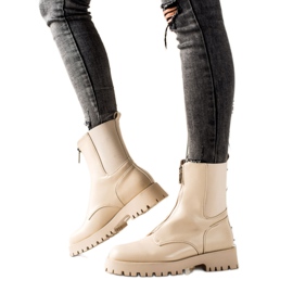 TRENDI Stivali caldi con cerniera beige