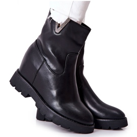 PG1 Stivaletti neri su zeppa nascosta con emblema Tiver nero