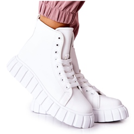 Sneakers alte in pelle sulla piattaforma Meniphise bianca