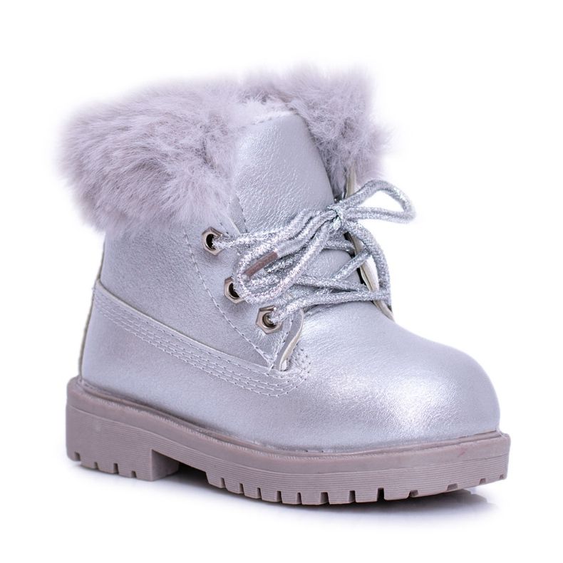 Stivali da bambino caldi argento Trappers Fobos d'argento