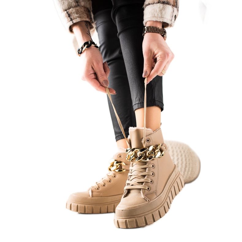 TRENDI Stivali Caldi Scarpe Da Ginnastica beige