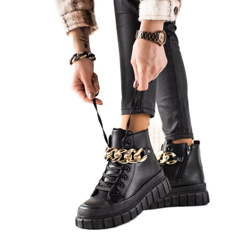 TRENDI Stivali Caldi Scarpe Da Ginnastica nero