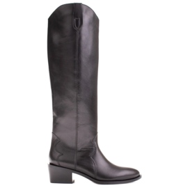 Marco Shoes Stivali texani Iolanda con cuciture decorative nero