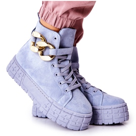 Sneakers Alte Sulla Piattaforma Blu Evenia