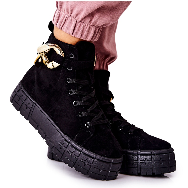 Sneakers Alte Sulla Piattaforma Evenia Nera nero
