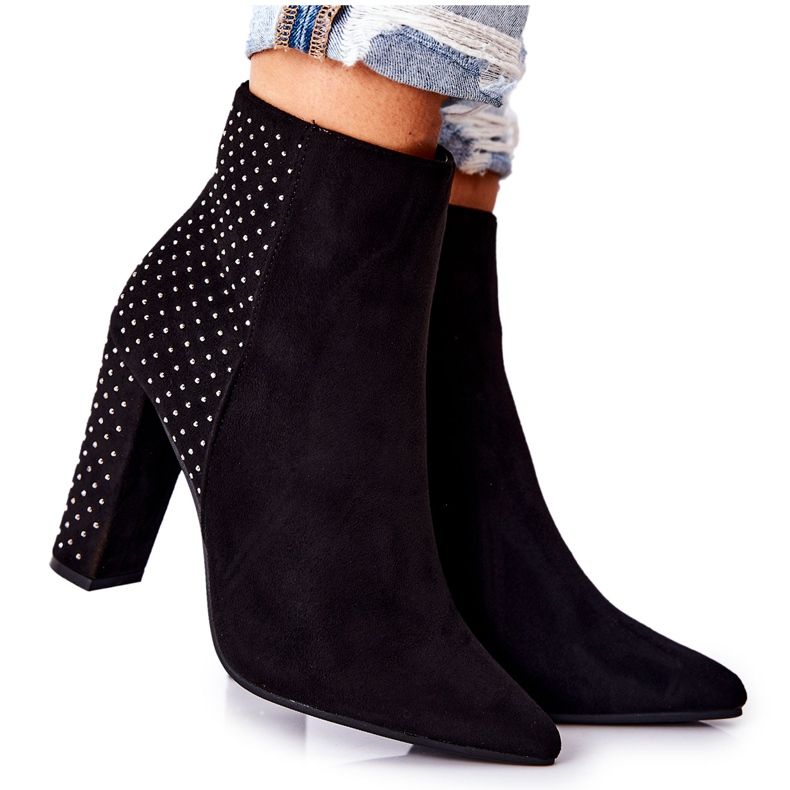 PS1 Stivali neri in pelle scamosciata Sorienta con paillettes nero