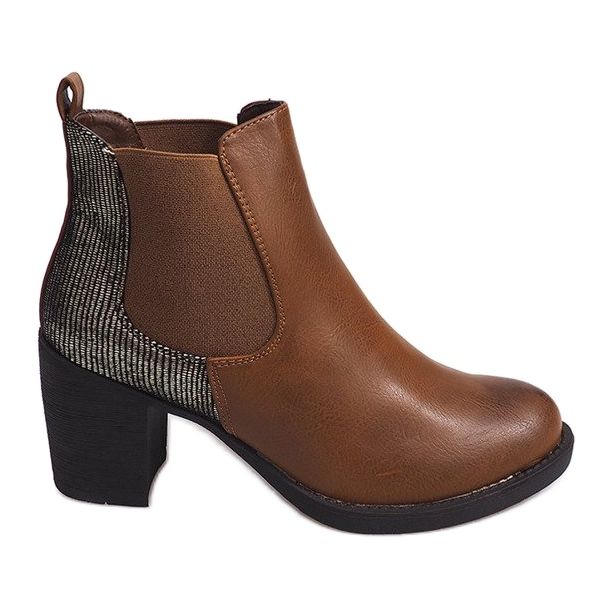 Stivali Sul Tacco Con Elastico 1227 Camel marrone