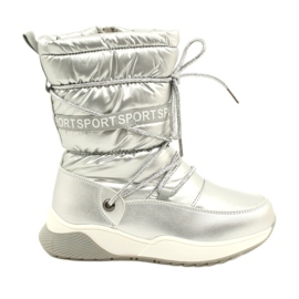 Stivali da neve impermeabili per bambini Miss Evento 21DZ23-4325 Argento