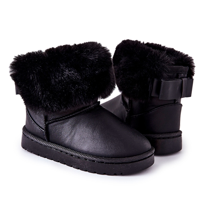 Stivali Da Neve Per Bambini Con Pelliccia Nero Madie
