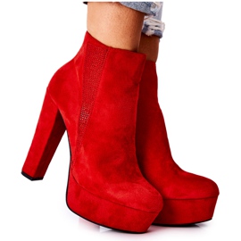PS1 Stivali Tacco Alto In Pelle Scamosciata Sarsea Rosso