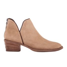 Marco Shoes Stivali in pelle naturale con taglio a V beige