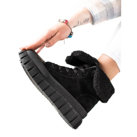 TRENDI Stivali, Sneakers Con Pelle Di Pecora nero