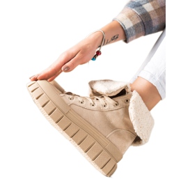 TRENDI Stivali, Sneakers Con Pelle Di Pecora beige
