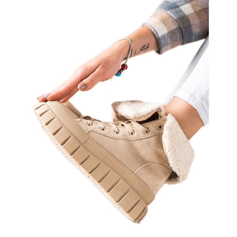TRENDI Stivali, Sneakers Con Pelle Di Pecora beige