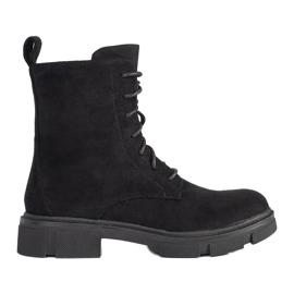 Comodi stivali in pelle scamosciata nero
