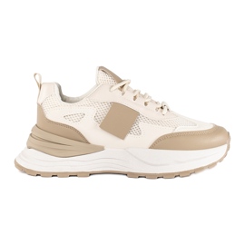 Scarpe sportive da donna beige e bianche