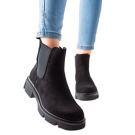 Ideal Shoes Stivaletti Chelsea in pelle scamosciata nero