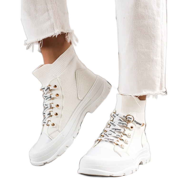 Goodin Sneakers alte alla moda bianca