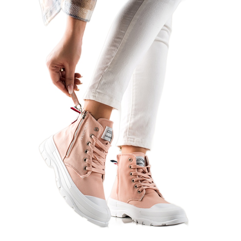 Goodin Sneakers Con Cerniera Decorativa rosa