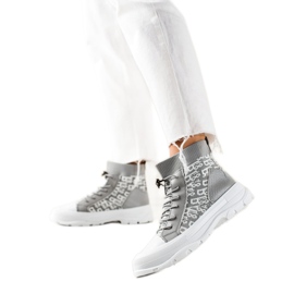 Goodin Sneakers alte alla moda bianca grigio