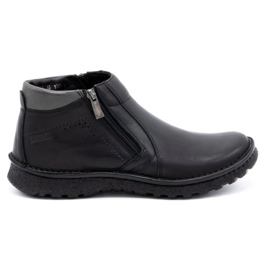 Kampol Scarpe uomo stivaletti in pelle 130KA nero
