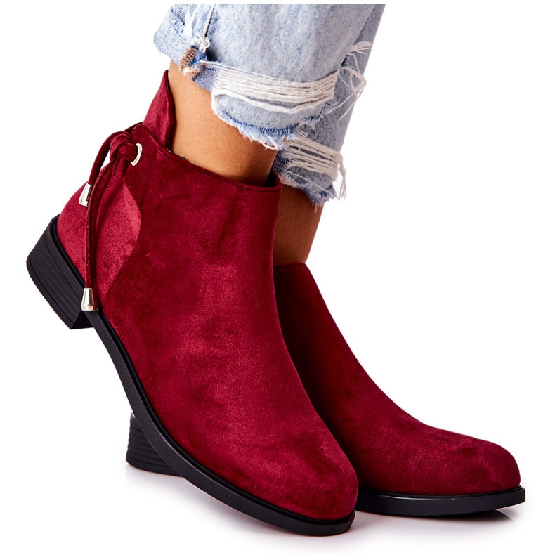 Stivali da donna Suede Bordeaux Numbero chiaretto rosso