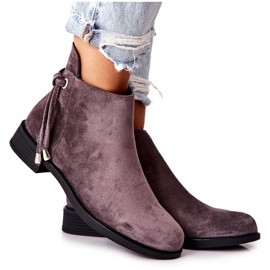 Stivali Donna Scamosciato Grigio Numbero