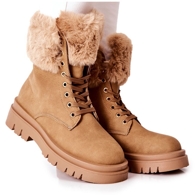 Stivali Caldi Con Pelliccia Beige Farley marrone
