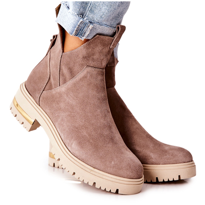 PA2 Stivali Caldi Con Taglio Cappuccino Tanya beige
