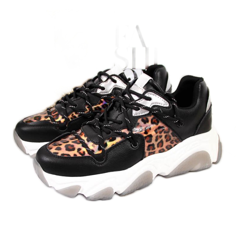 Sneakers leopardate Goe W II2N4067 beige marrone nero d'argento
