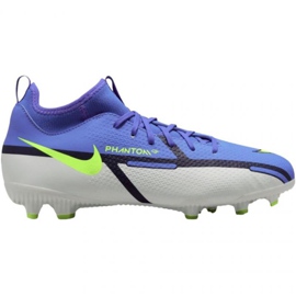 Nike Phantom GT2 Academy Df FG / MG Jr DC0813 570 scarpe da calcio blu grigio blu