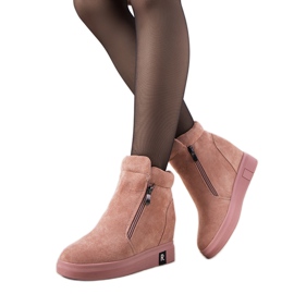 Stivali rosa da donna sulla zeppa Brousse