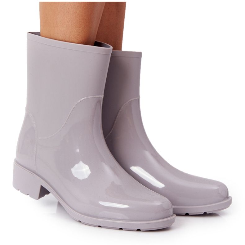 PS1 Shiny Galoshes Stivali Jodhpur grigi Rainy Day grigio
