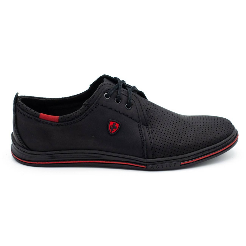 Polbut Scarpe da uomo in pelle 343P, estive, nere nero