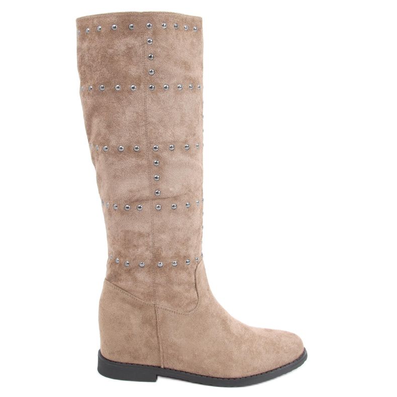 Stivali con zeppa nascosta Ferto Khaki beige
