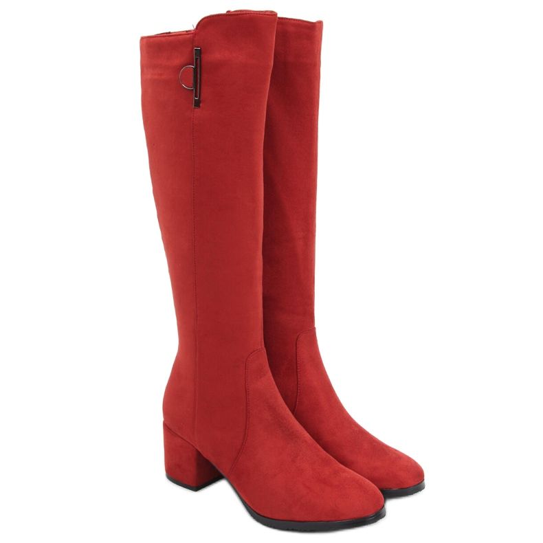Stivali con tacco basso Ritta Violaceo rosso