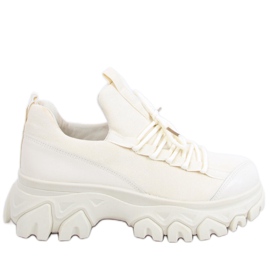 Huggy Beige scarpe sportive con suola alta