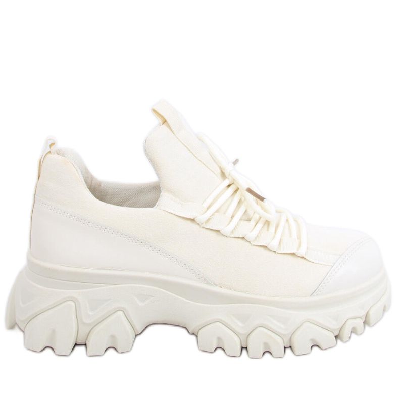 Huggy Beige scarpe sportive con suola alta