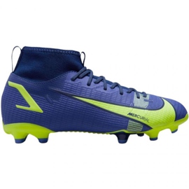 Nike Mercurial Superfly 8 Academy FG / MG Jr CV1127 474 scarpe da calcio reale, verde blu
