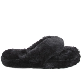 Pantofole in pelliccia Bunny Black nero