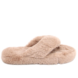 Pantofole in pelliccia di cammello Bunny beige