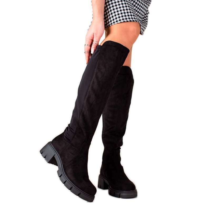 Gogo Stivali in camoscio nero