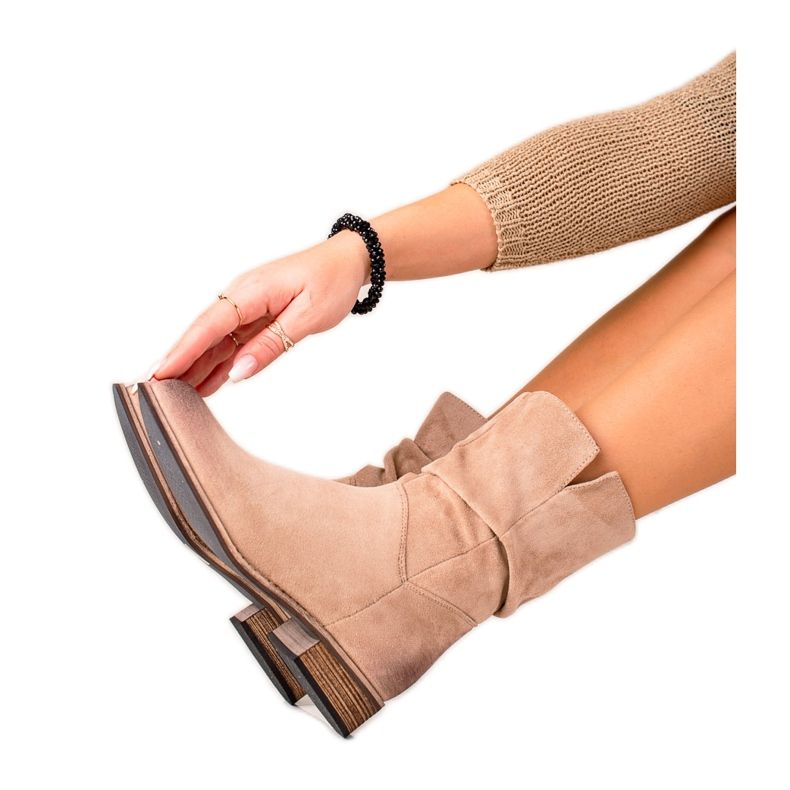 Evento Stivali da cowboy in pelle scamosciata beige
